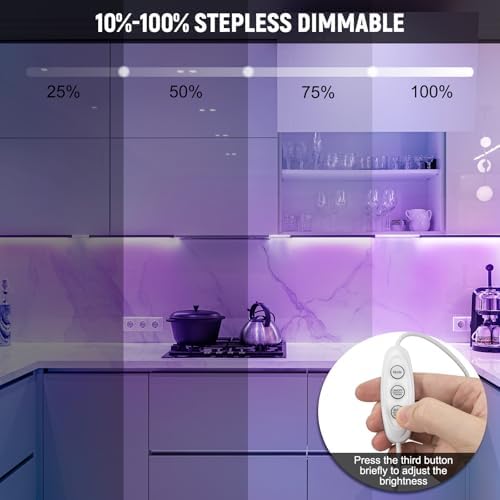 RGB Light Bar with Color Memory & Dimmable Brightness for Monitor/Desk, Under Cabinet Lights with 8 Colors & Dynamic Modes, Magnetic Installation for Kitchen, Room, Shelf, USB Powered - Image 5