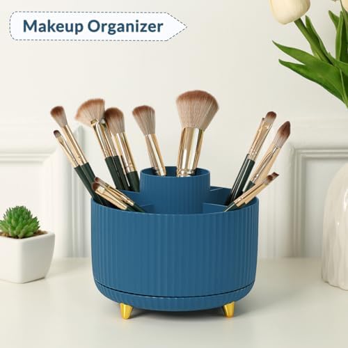 SKYDUE 360 Degree Rotating Desk Organizer, Dual-Purpose Pencil Pen Holder, Rotating Desk Pen Organizer with 5 Slots, Pencil Cup for Office, School, Home - Image 4