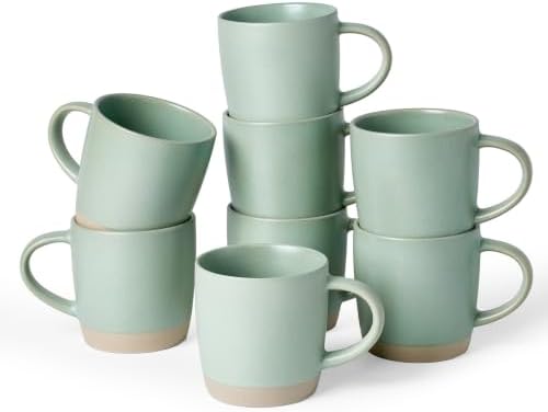 famiware Coffee Mugs Set of 8, Milkyway 13 oz Ceramic Cup Set with Handle by Famiware