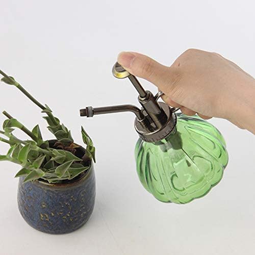 Lxcom Lighting Plant Mister Flower Water Spray Bottle Glass Vintage Style Spritzer Plant Atomizer Watering Can Pot with Top Pump for Home Garden Plant (Green) - Image 5