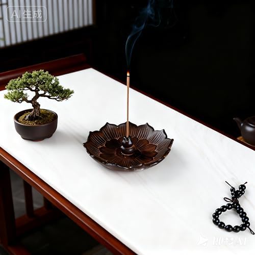 Lotus-Shaped Ceramic Incense Burner Stylish and Adorable Mini Altar Accessories Incense Burner, Incense Tray, Incense Holder Simple and Compact Meditation Yoga Gift Buddhist Altar Accessories - Image 2