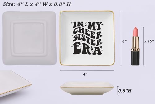 Mother's Day Birthday Christmas Gift to Stage Sis,Cheerleader Present,Cheerleading Sis Present,Join in Cheer Squad Gift for Sister-Ceramic Jewelry Tray Trinket Holder Ring Dish-In My Cheer Sister Era - Image 5