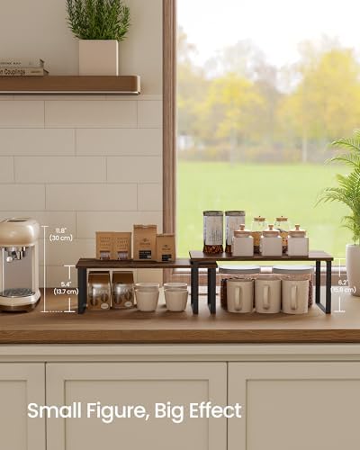 SONGMICS Cabinet Organizer Shelf, Set of 2 Spice Rack, Kitchen Storage - Image 7