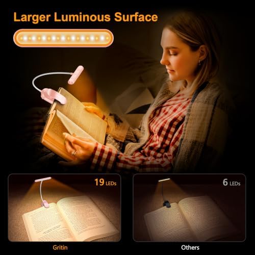 Gritin Rechargeable Book Light for Reading in Bed with 19 LED - Image 4