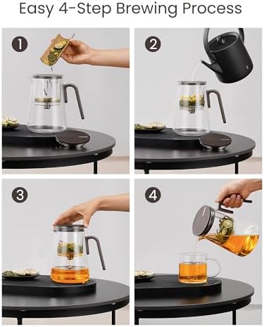 ZENS Magic Teapot with Infuser and Magnetic Lid for Loose Tea Maker, 34oz - Image 5