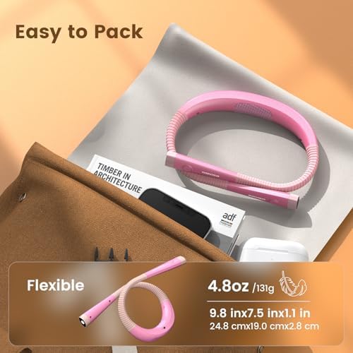 Glocusent Reading Light,Pink Neck Light,80-hr Rechargeable Book Light - Image 5
