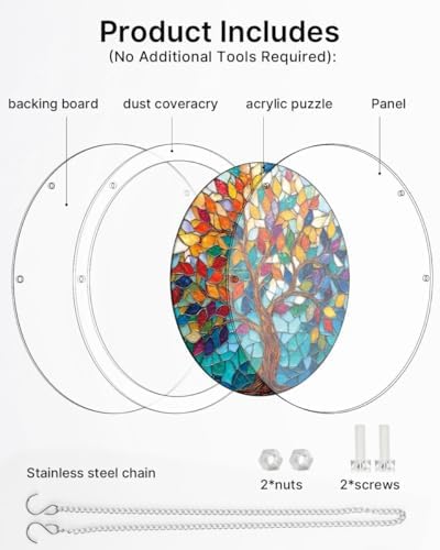 Acrylic Jigsaw Puzzle Suncatcher - Tree of Radiant Glass - Image 5