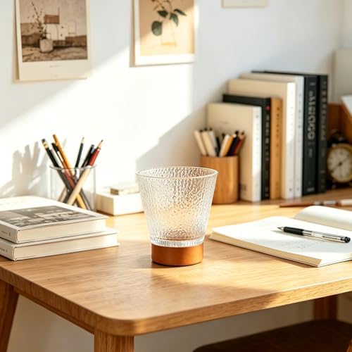Battery Operated Night Light with Timer, Aesthetic Cordless Battery Powered Decorative Ambient Glass Lamp, Small Cozy Nightlight for Dorm, Nightstand, Bathroom, Warm Tree Pattern - Image 5