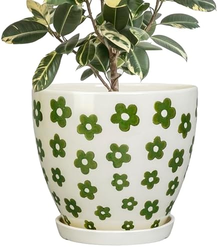 MPotTo Ceramic Flower Pot, 10 Inch, White by MPotTo