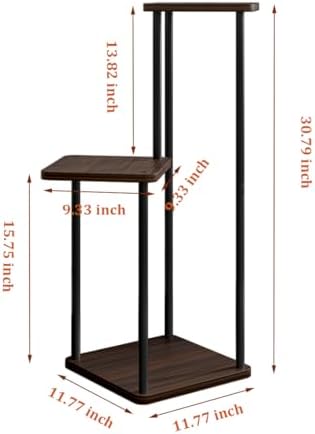 AZERPIAN Plant Stand Indoor Corner Tiered Plant Shelf 3 Tier Metal MDFBoard - Image 5