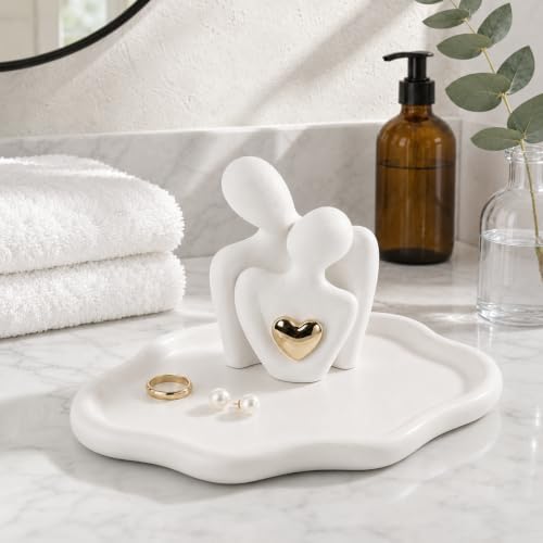 Jewelry Tray with Hugging Couple Figurine, Gift for Her - Image 5