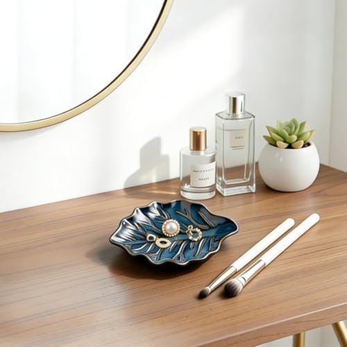 Reactive Glaze Leaf Ring Dish, Trinket Tray with Gift Box - Image 3