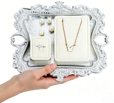 Funly mee 8 x 7 Vintage Sliver Jewelry Tray, Ring Holder - Image 2