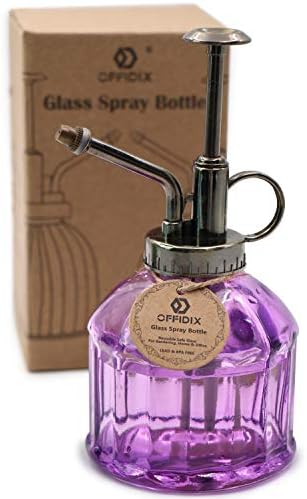 OFFIDIX Glass Plant Mister Spray Bottle, Purple Small Watering Can 6.7 oz by Offidix