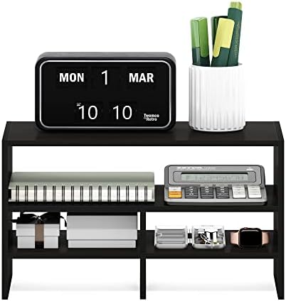 Furinno Hermite Desk Top Organizing Shelf Bookcase, Espresso - Image 4