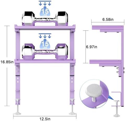 Spacrea 2 Tier Clamp on Desk Shelf - Image 2