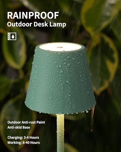 KDG 2 Pack Cordless Green Table Lamps, Rechargeable Portable LED Desk Lamps - Image 3