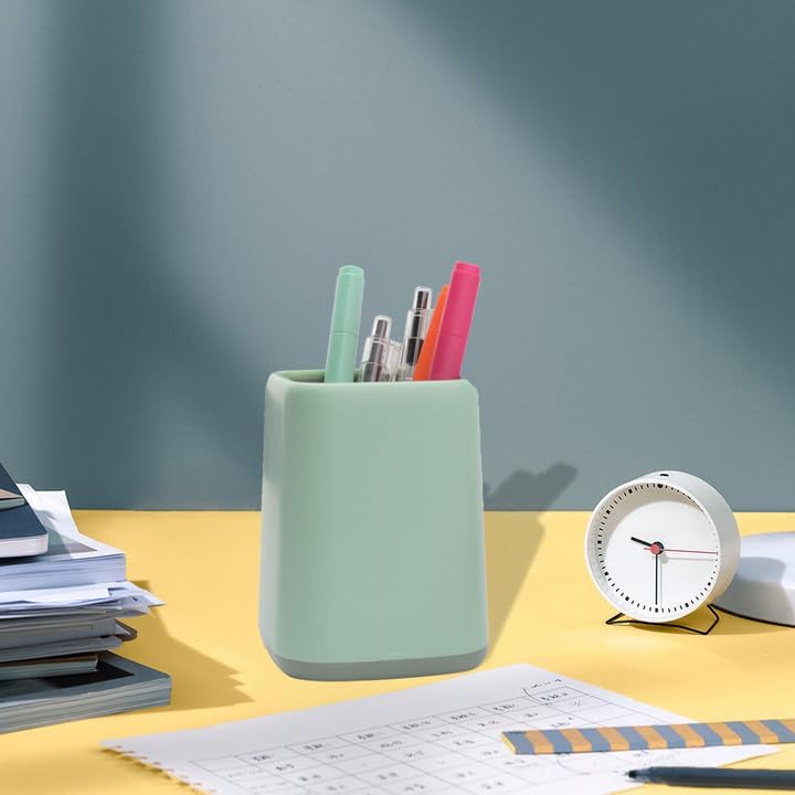 ZUFECY Pencil Holder, Pen Cup Makeup Brush Holder, Desktop Organizer Storage Case Scandinavian Design Stationery for School Home Office Supplies (Green) - Image 4
