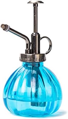 Flower Water Spray Bottle Can Pot Plant Mister | Vintage Pumpkin Style Decorative Glass Plant Atomizer Watering Can Pot with Pump for Terrariums Flowers Potted Plants (Blue) by THYTrading