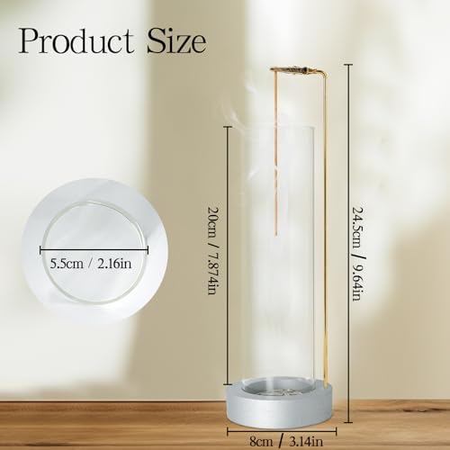 Incense Holder for Sticks, Anti-Ash Flying Incense Burner with 30 Incense Sticks, Detachable Glass Ash Catcher - Image 2