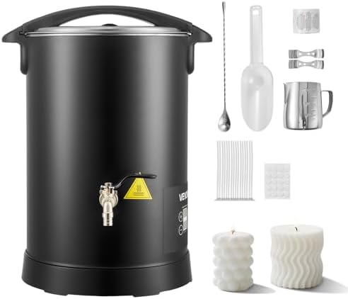 VEVOR 20 Lbs Wax Melter for Candle Making, Fast and Even Heating, with Easy Pour Spout and Temp Digital Display, Hourglass Base for Non-Stick Smooth Flow, Wax Melting Pot for Making Candles Soaps by VEVOR
