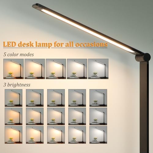 LED Desk Lamp with USB Ports,Touch Desk Lamps for Home Office with 5 Modes - Image 2