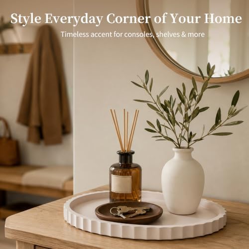 Hanobe Oval Decorative Coffee Table Tray for Home Decor with Wavy Edge - Image 7