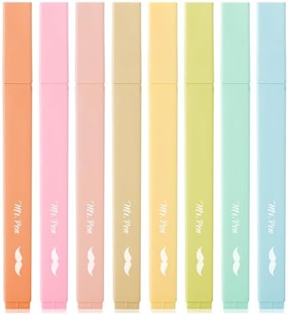 Mr. Pen- Aesthetic Highlighters No Bleed, 8 Pack, Assorted Colors | Chisel Tip, Cute Highlighters Assorted Colors for Journaling, Highlighting, Underlining, Fast Dry, Back to School Supplies by MrPen