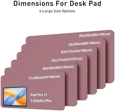 Aothia Faux Leather Desk Mat - Large Mouse Pad, Non-Slip PU Leather Blotter, Waterproof Writing Surface for Office and Home (Dark Pink, 40" x 24") - Image 5