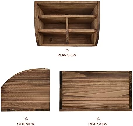 OKSQW Wooden Desk Organizer, Solid Wood Pen Holder for Desktop Organizer, No Need Assembly, Home Office Supplies Workspace Organizers Mail Holder Remote Control Countertop Storage Box - Image 4