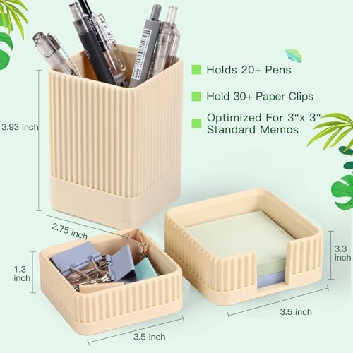 Aesthetic Desk Organizer Set,3-Piece Sturdy Plastic Office Accessories - Image 4
