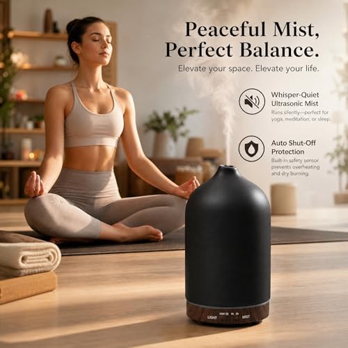 Ceramic 200ml Essential Oil Diffuser Timer 7 Soft Mood LED Lights - Image 5
