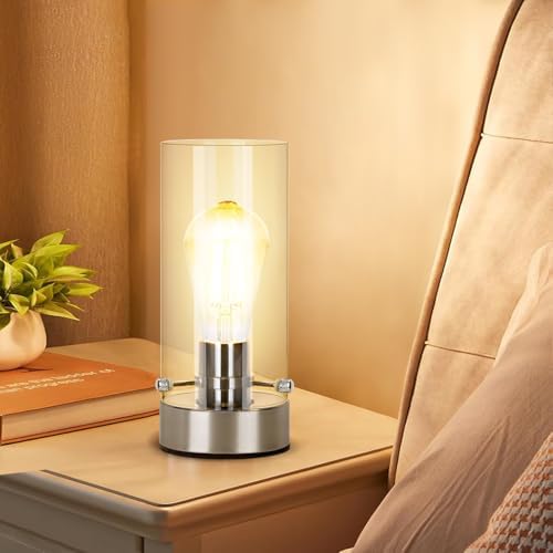 Table Lamp for bedroom, Modern Glass Lamp Bedside Lamps for Night stands - Image 4