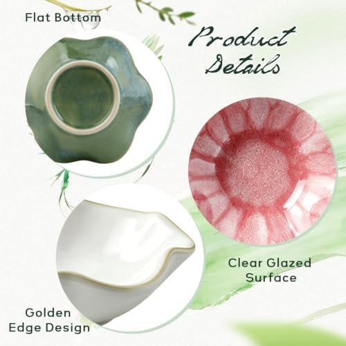 Set of 3 Assorted Ceramic Jewelry Trays White Green Pink Lotus - Image 3