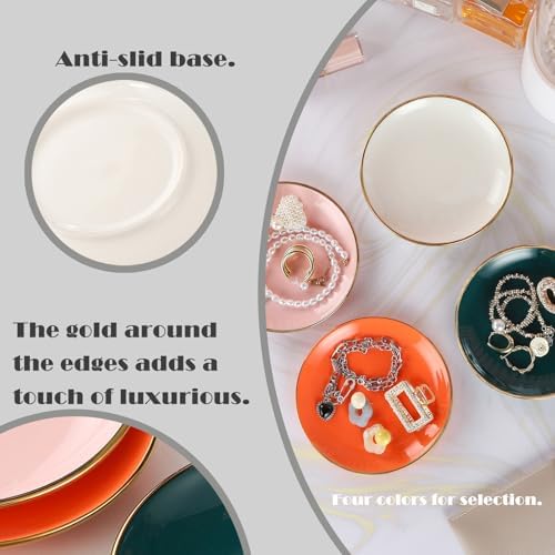 VanEnjoy 5.3 Inch Jewelry Dish Tray Small Jewelry Tray for Women White Ceramic Trinket Dish Catch All Tray for Ring Earring Necklace Bracelet Key - Image 4