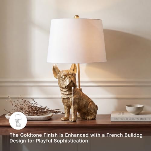 Signature Design by Ashley French Bulldog Animal Lamp, Gold Dog Table Lamp - Image 4