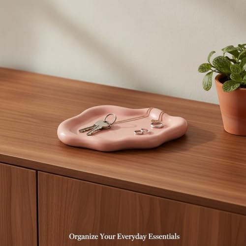 Home Organizers & Minimalists: Ceramic Cloud Catchall Tray for Keys, Jewelry, and Coins – Decorative Entryway or Dresser Dish, Approx. 7.1-7.4 Inches (1 Piece) - Image 3