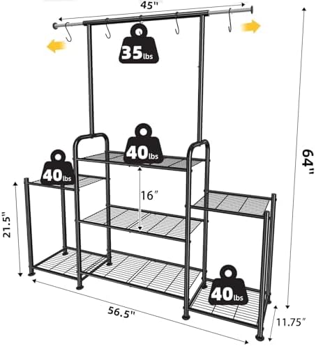 Simple Trending Plant Stand Indoor Outdoor, Metal 3 Tier Tall Hanging Plant Shelf for Multiple Flower Planter Large Heavy Duty Ladder Plant Holder for Garden, Black - Image 6