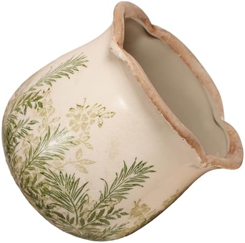 Xiaan Jiaju Cottagecore Ceramic Vase and Planter, 6 Inch Flower Pot with Drainage for Indoor House Plants, Country Cottage Garden Home Decor, Rustic Farmhouse Gift for Plant Lovers - Image 6