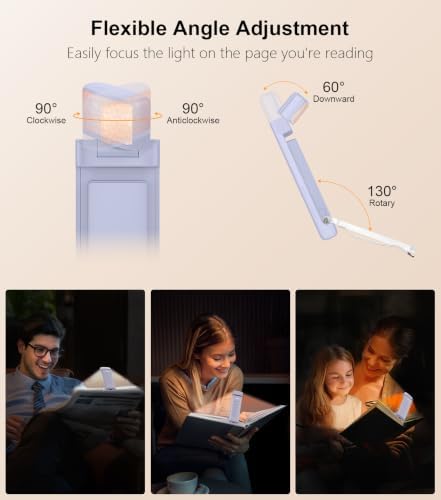 Gritin Book Light Rechargeable, Clip on LED Reading Light for Books in Bed - Image 6