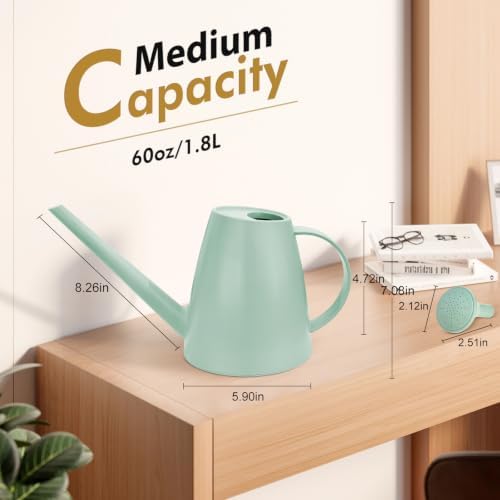 60 oz Watering Can, Small Watering Can for Indoor Plants with Long Spout - Image 4