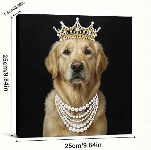LQCrafK DIY Pearl Art Painting Handcraft Kit for Adults Beginners with Tools and Framed Painting, Creative Design,Self-Adhesive, Healing Stress-Relieving Home Wall Decoration-Royal Dog - Image 6
