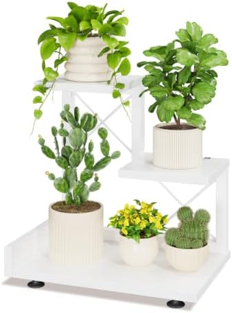 iDavosic.ly Table Top Small Plant Stand, Succulent Holder for Desk, White by iDavosicly