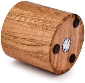 NIRMAN Acacia Wood Pencil/Pen Holder for desk, Round Desktop Organizer for Desk Multi Purpose Use for Home School Office Supplies (4" x 4" x 4") - Image 4