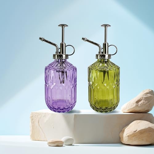 Glass Plant Mister Spray Bottle, 400ML Vintage Plant Spritzer with Top Pump Watering Can for Indoor Outdoor House Plants, Flowers (Purple) - Image 7