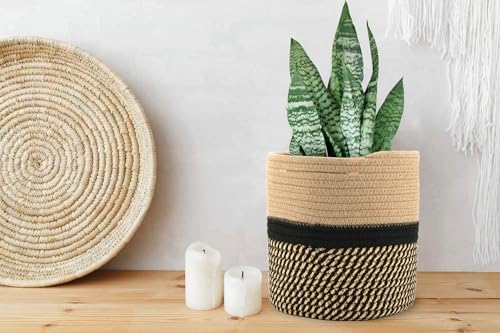 Woven Cotton Rope Plant Basket for 11" Flower Pot - Image 3
