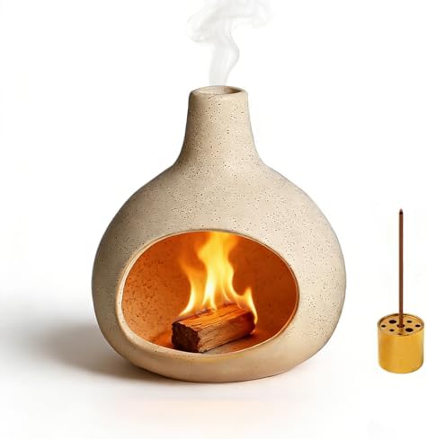 Ceramic Incense Holder, Mini Palo Santo Burner Chimney for Sticks, Cone Incense and Sage Smudging, Handmade Cone Incense Holder Burner for Yoga, Meditation, and Energy Cleansing (Milky White 01) by DiscoverYourWorldwithBerallo-BeYourOwnRoyalty
