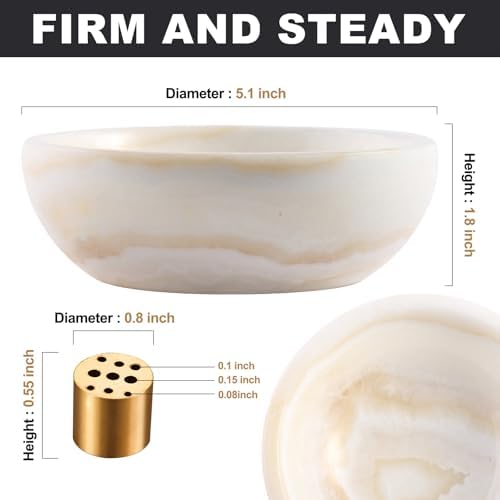 Koville Turkish Natural Marble Incense Holder, 5inch Incense Holders for Sticks, Sturdy Incense Burner Ash Catcher, Ideal for Meditation, Relaxing, Easy to Clean - Image 2