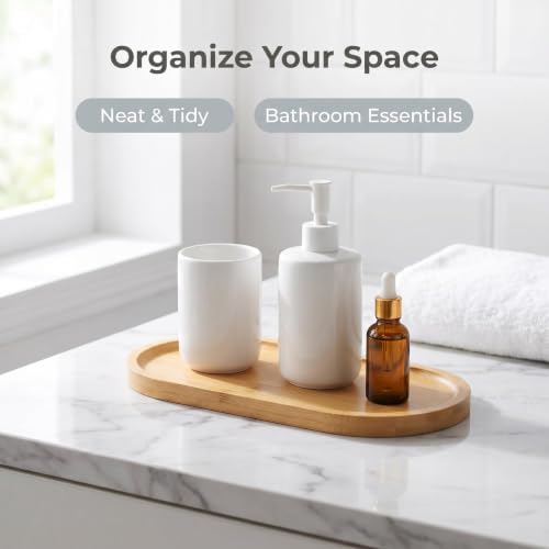 1PCS Bamboo Bathroom Trays - Suitable for the Bathroom,Kitchen,Breakfast Tray and Decorative Tray (8.46 in * 4.53 in) - Image 4