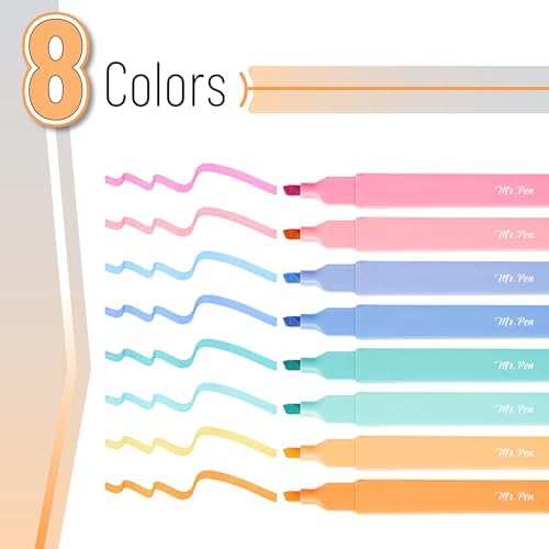 Mr. Pen- Aesthetic Highlighters No Bleed, 8 Pack, Assorted Colors | Chisel Tip, Cute Highlighters Assorted Colors for Journaling, Highlighting, Underlining, Fast Dry, Back to School Supplies - Image 2
